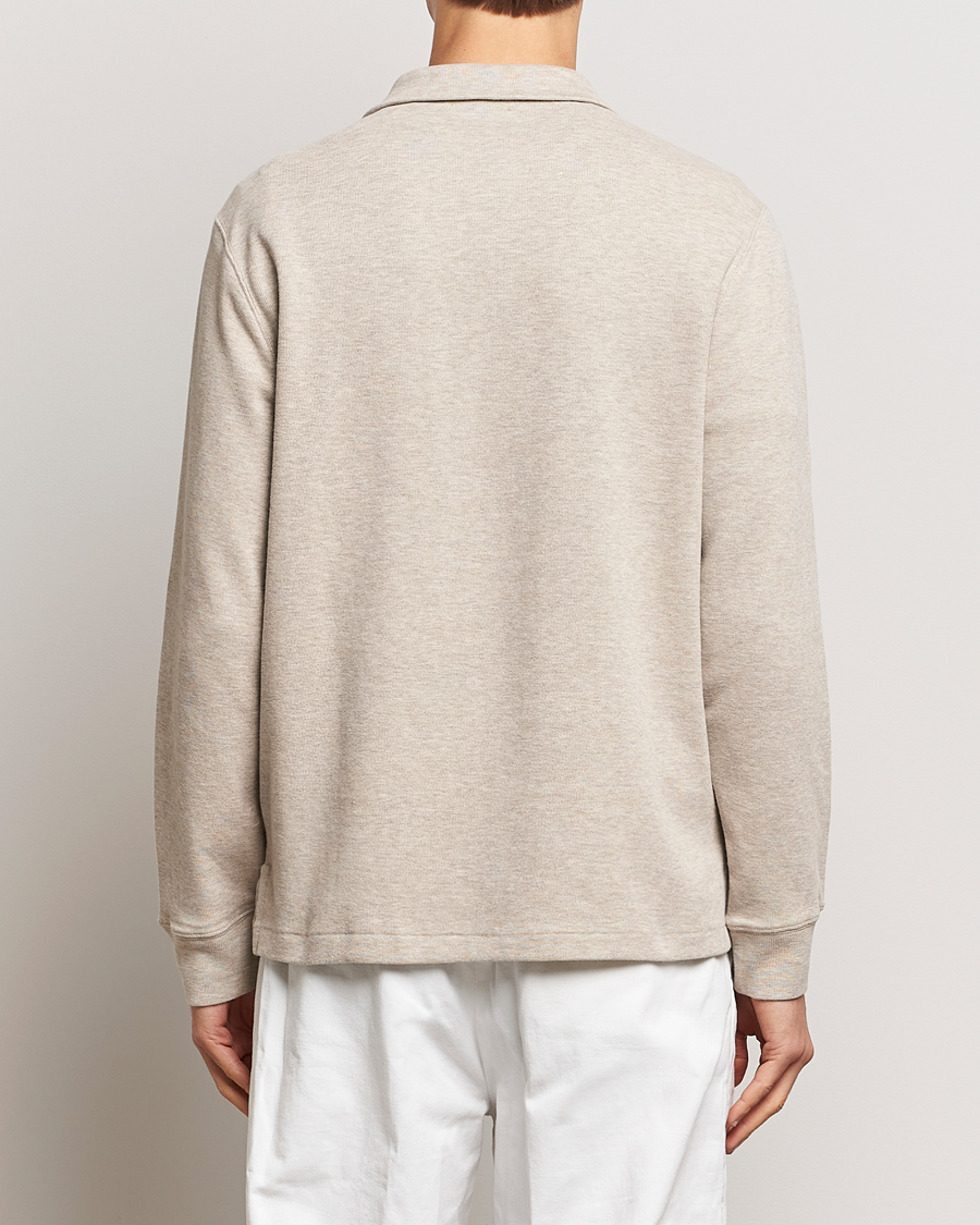 Herr | Tröjor | Polo Ralph Lauren | Double Knit Jaquard Half Zip Sweater Beige Heather