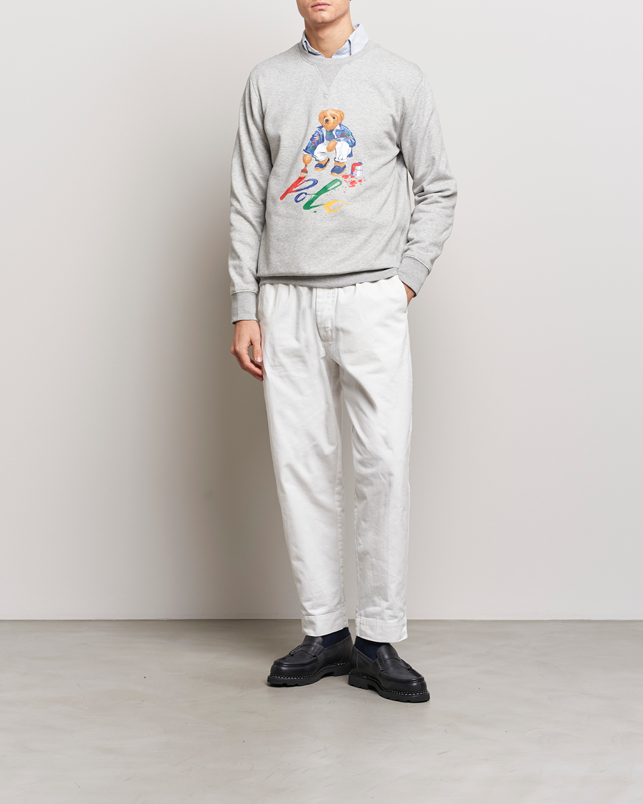 Herr | Tröjor | Polo Ralph Lauren | Printed Bear Crew Neck Sweatshirt Andover Heather