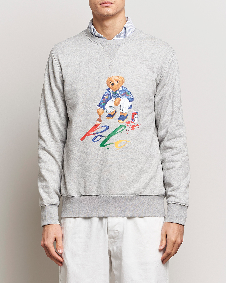 Herre | Gaver | Polo Ralph Lauren | Printed Bear Crew Neck Sweatshirt Andover Heather