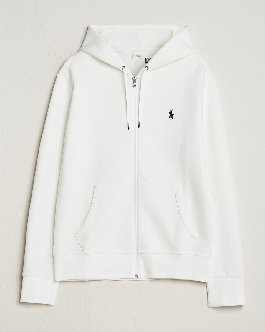 Herr | Tröjor | Polo Ralph Lauren | Double Knitted Full-Zip Hoodie White