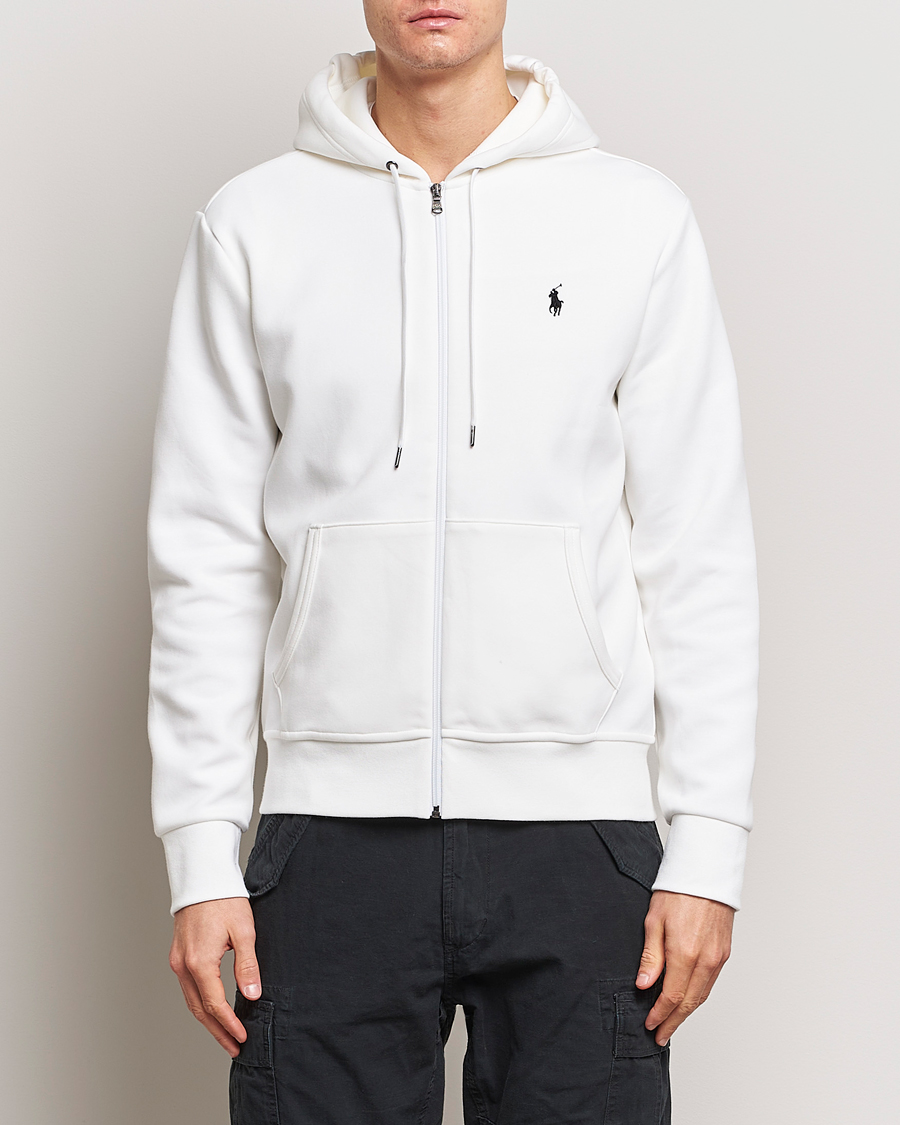 Herr | 30% rea | Polo Ralph Lauren | Double Knitted Full-Zip Hoodie White