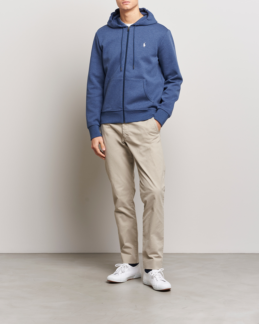 Herr | Tröjor | Polo Ralph Lauren | Double Knitted Full-Zip Hoodie Blue Heather