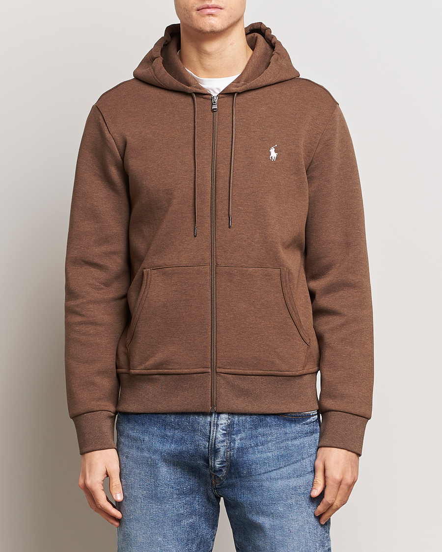 Herr | Rea kläder | Polo Ralph Lauren | Double Knitted Full-Zip Hoodie Cedar Heather