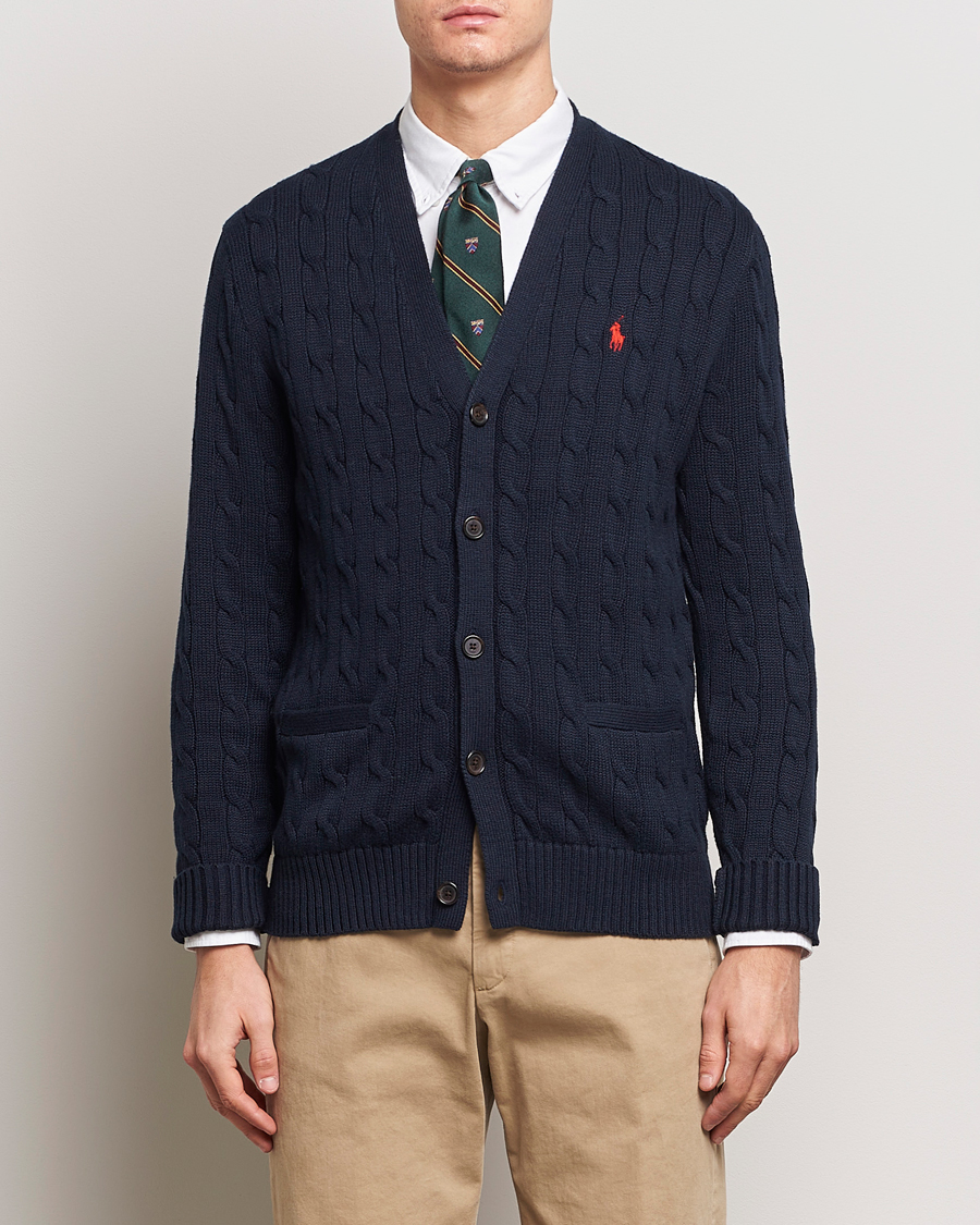 Herr | Tröjor | Polo Ralph Lauren | Cotton Cable Cardigan Hunter Navy