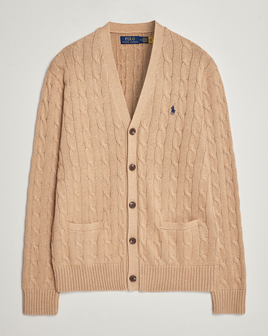 Herr | Tröjor | Polo Ralph Lauren | Cotton Cable Cardigan Camel Melange