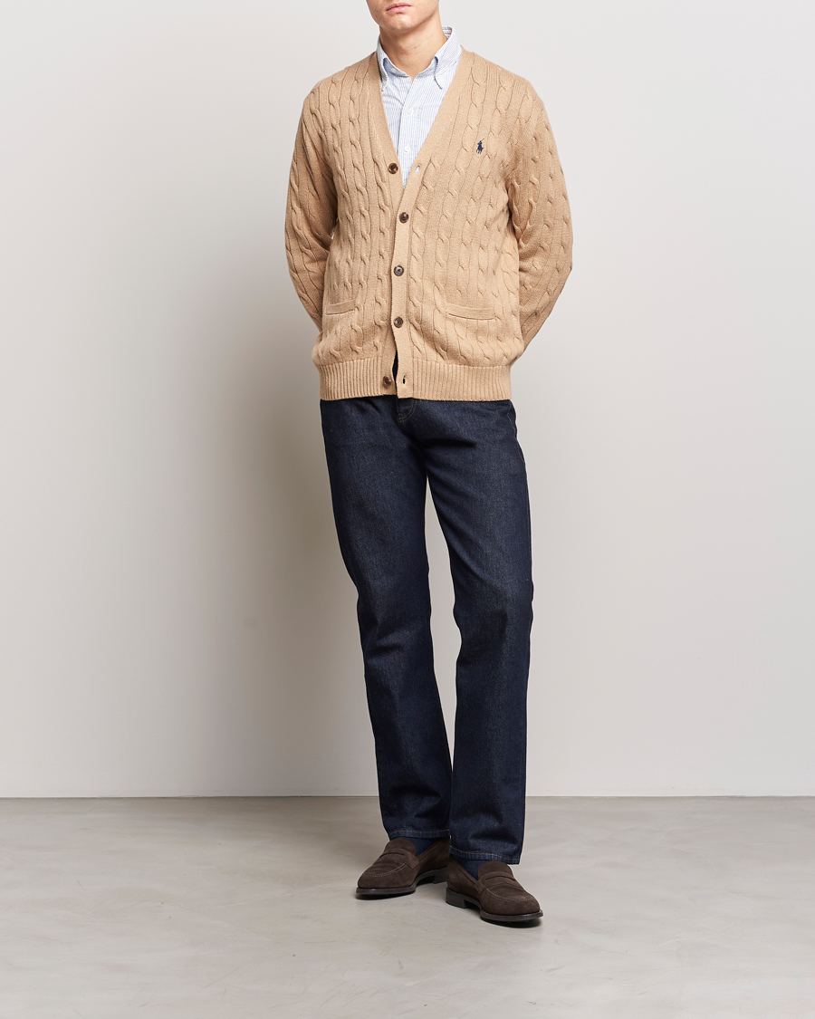 Herr | Tröjor | Polo Ralph Lauren | Cotton Cable Cardigan Camel Melange