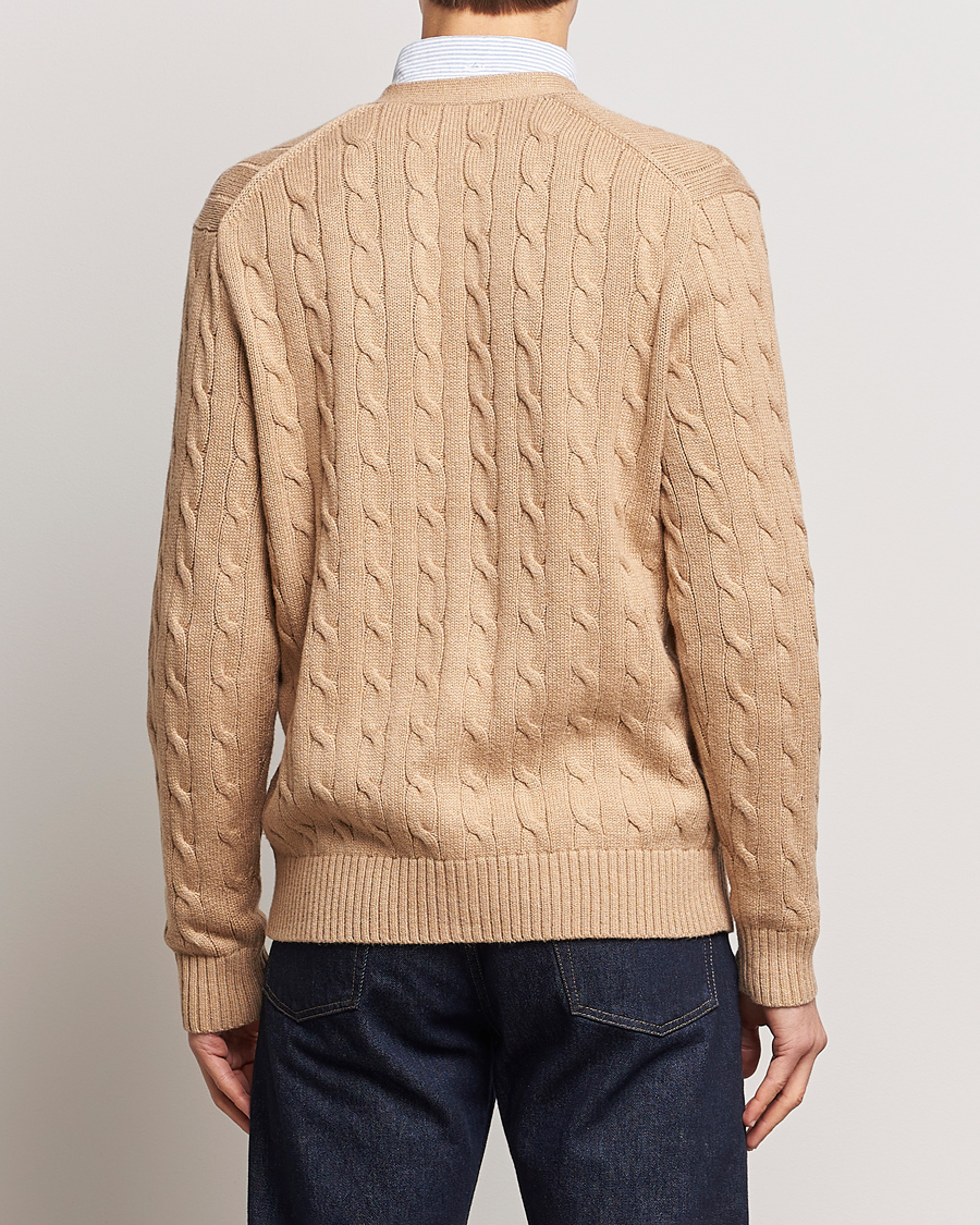 Herr | Tröjor | Polo Ralph Lauren | Cotton Cable Cardigan Camel Melange