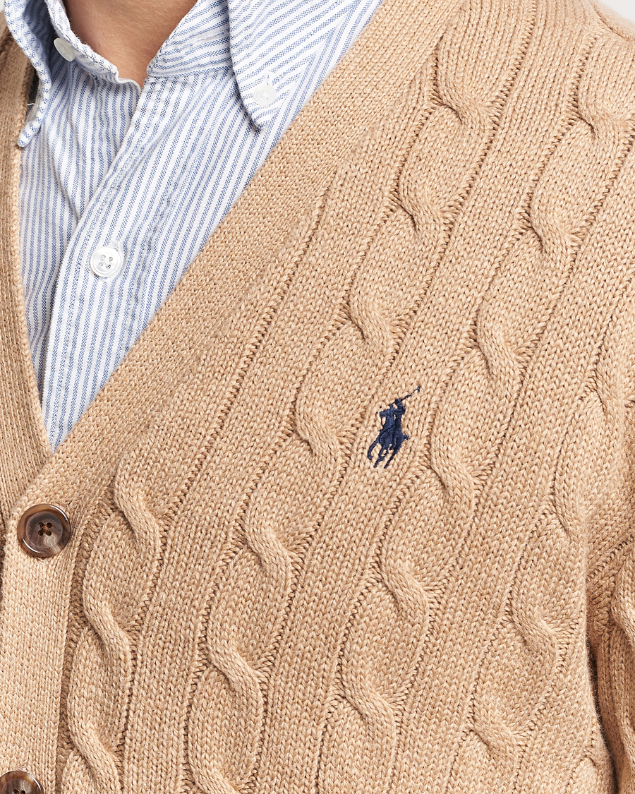 Herr | Tröjor | Polo Ralph Lauren | Cotton Cable Cardigan Camel Melange