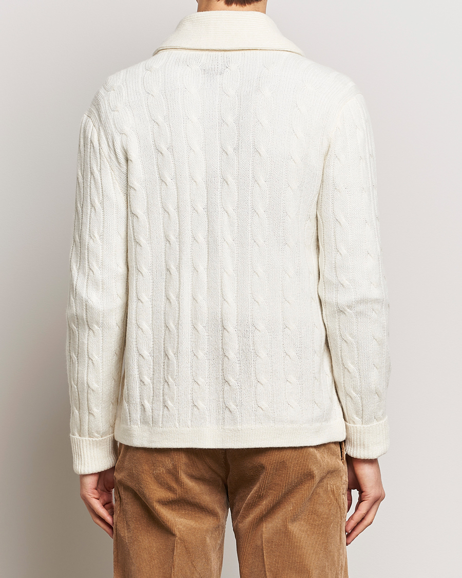 Herr | Tröjor | Polo Ralph Lauren | Cashmere Cable Shawl Collar Cardigan Cream
