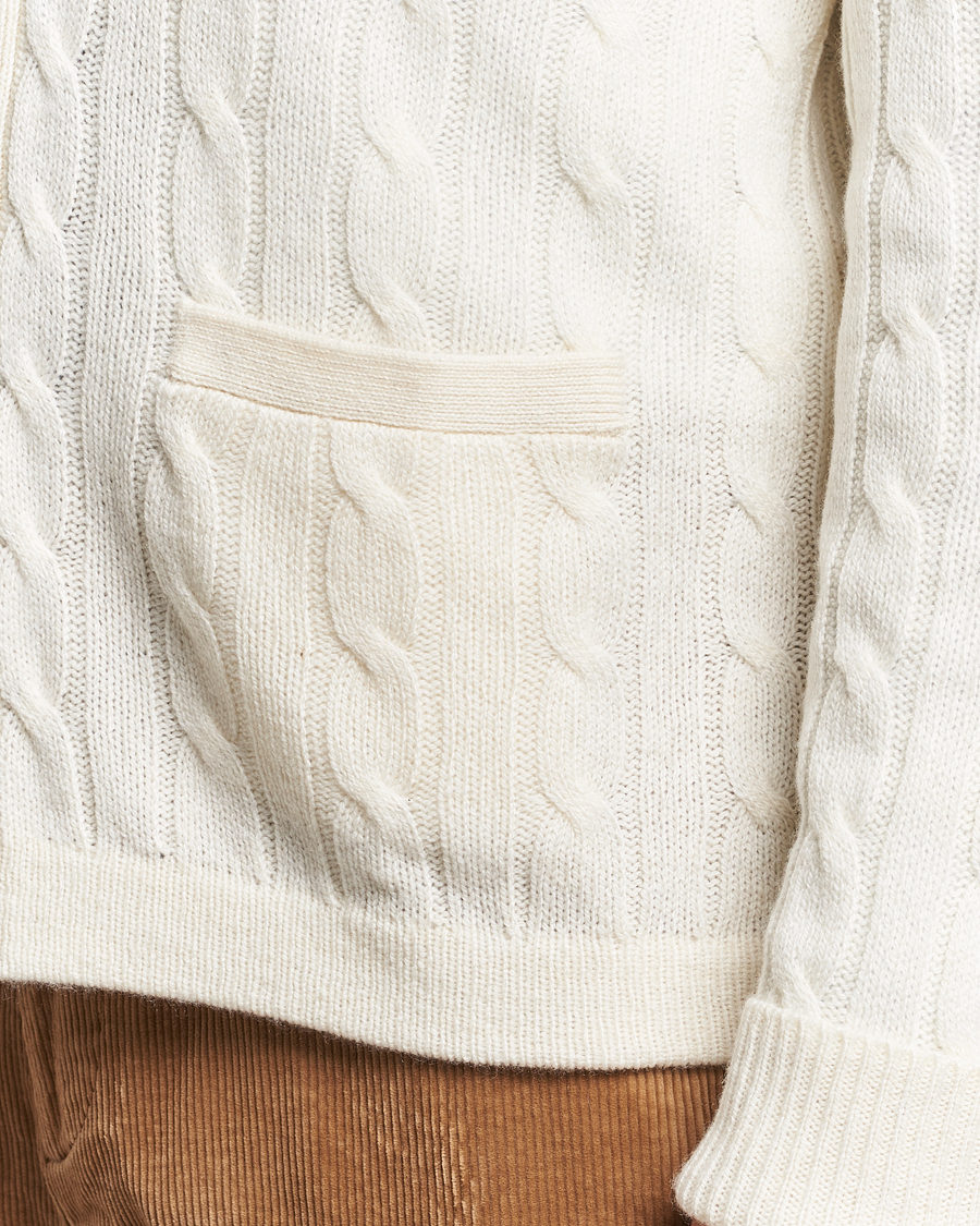 Herr | Tröjor | Polo Ralph Lauren | Cashmere Cable Shawl Collar Cardigan Cream