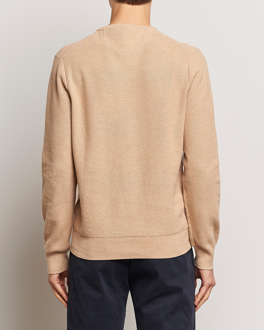Herr | Tröjor | Polo Ralph Lauren | Textured Cotton Crew Neck Sweater Camel Melange
