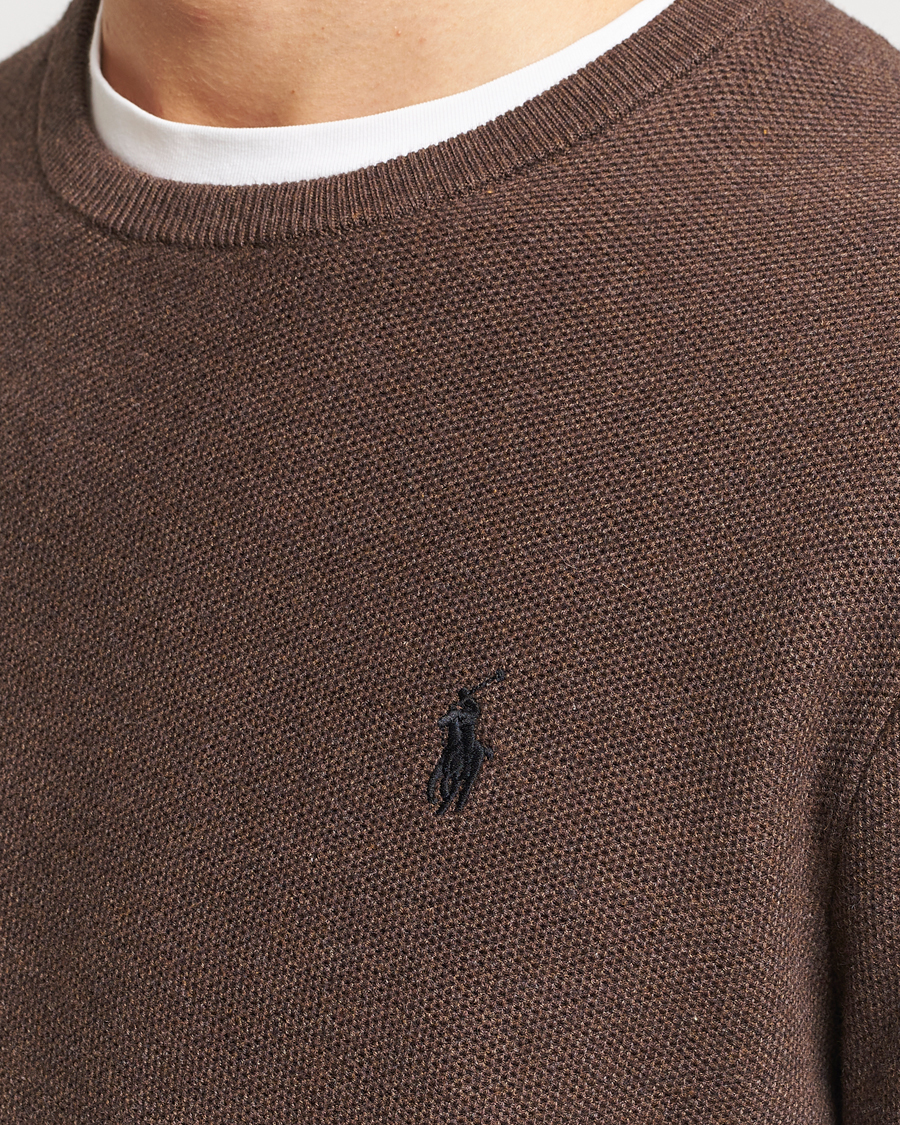 Herr | Tröjor | Polo Ralph Lauren | Textured Cotton Crew Neck Sweater Spa Brown Heather