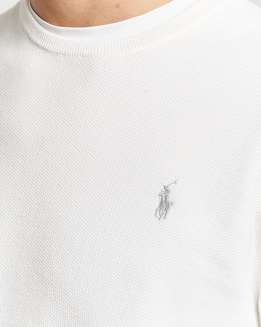 Herr | Tröjor | Polo Ralph Lauren | Textured Cotton Crew Neck Sweater Deckwash White