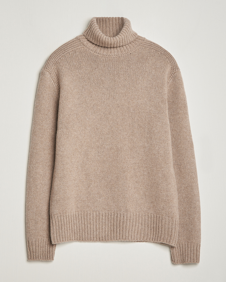 Herr | Tröjor | Polo Ralph Lauren | Wool/Cashmere Knitted Rollneck Oak Brown Heather