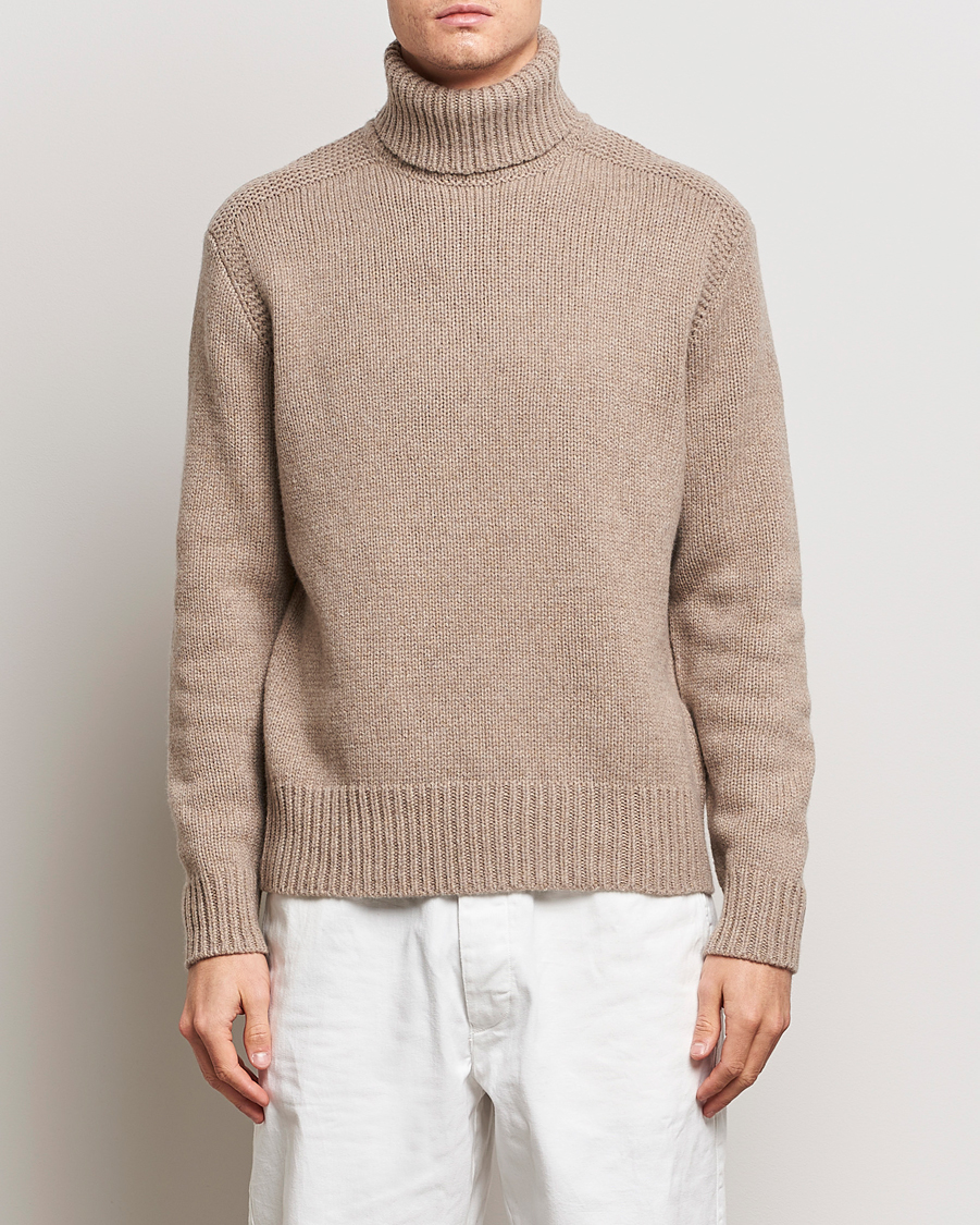 Herr | Tröjor | Polo Ralph Lauren | Wool/Cashmere Knitted Rollneck Oak Brown Heather