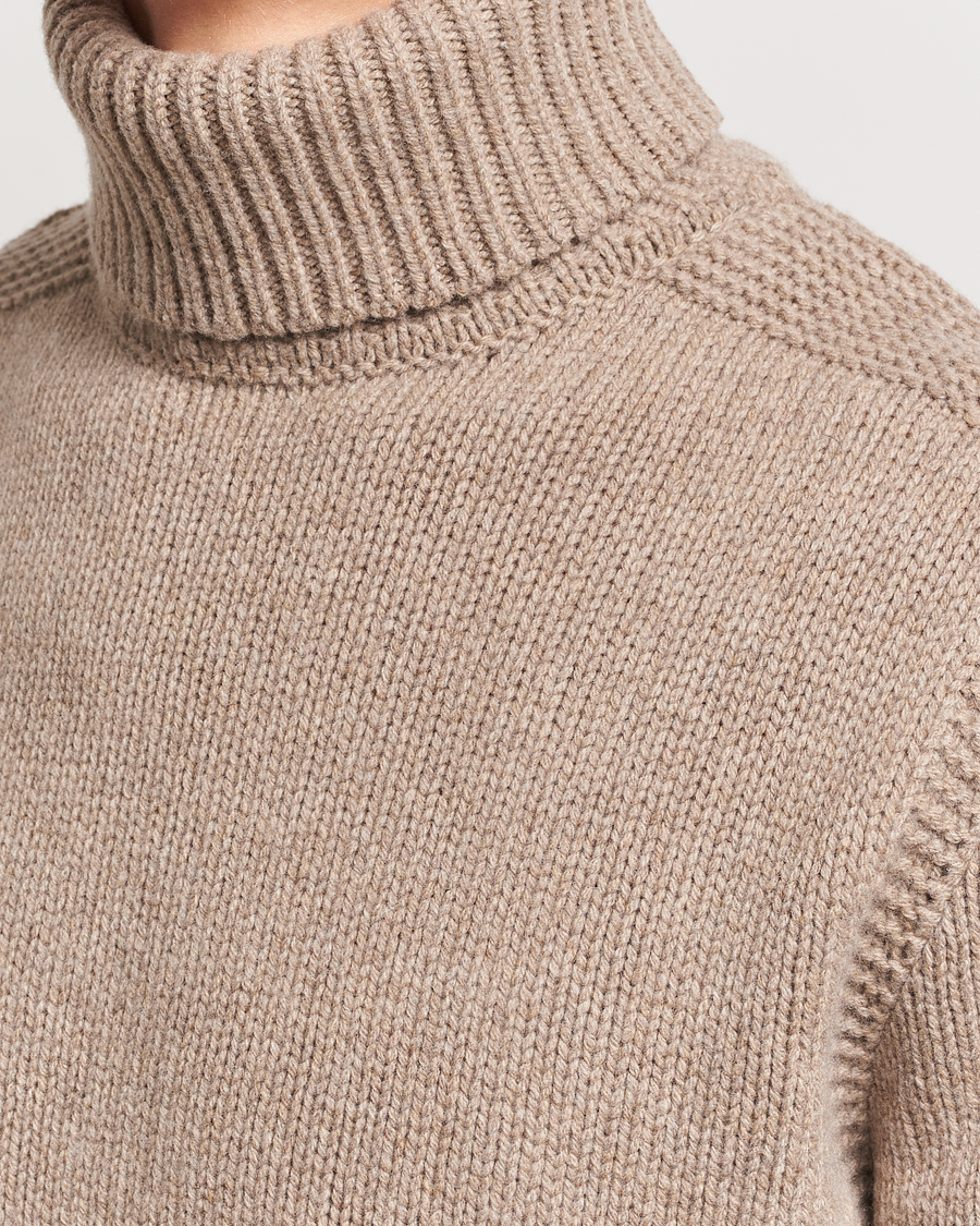 Herr | Tröjor | Polo Ralph Lauren | Wool/Cashmere Knitted Rollneck Oak Brown Heather