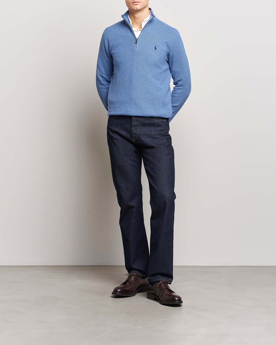 Herr | Tröjor | Polo Ralph Lauren | Textured Half-Zip Blue Heather