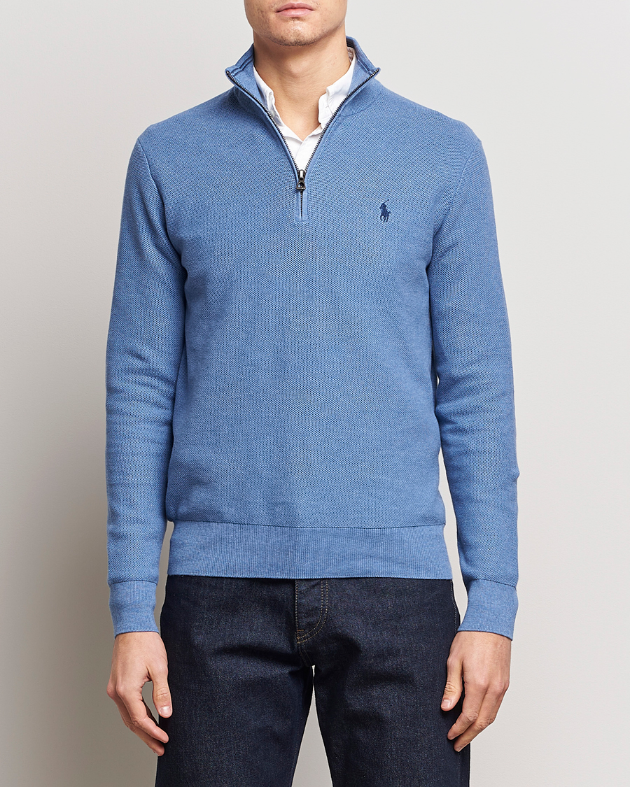 Herr |  |  | Polo Ralph Lauren Textured Half-Zip Blue Heather