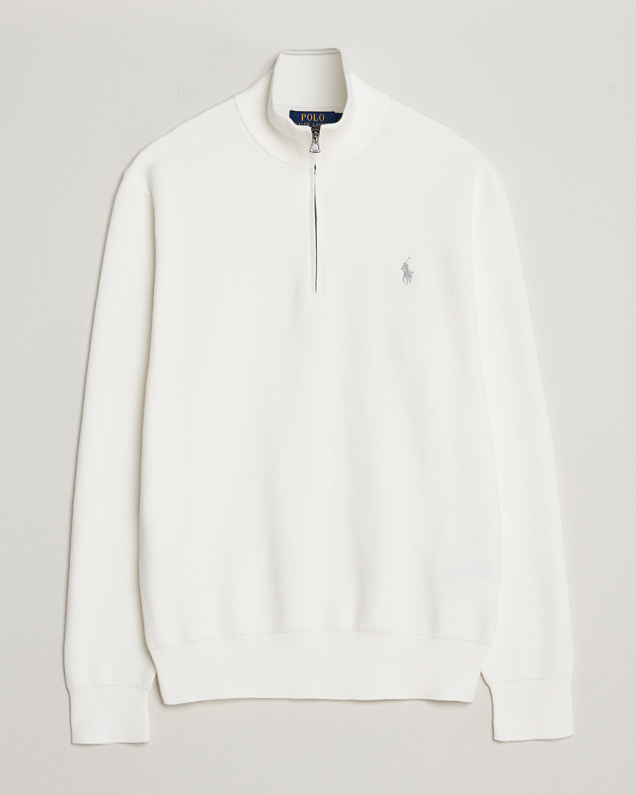 Herr | Tröjor | Polo Ralph Lauren | Textured Half Zip Deckwash White