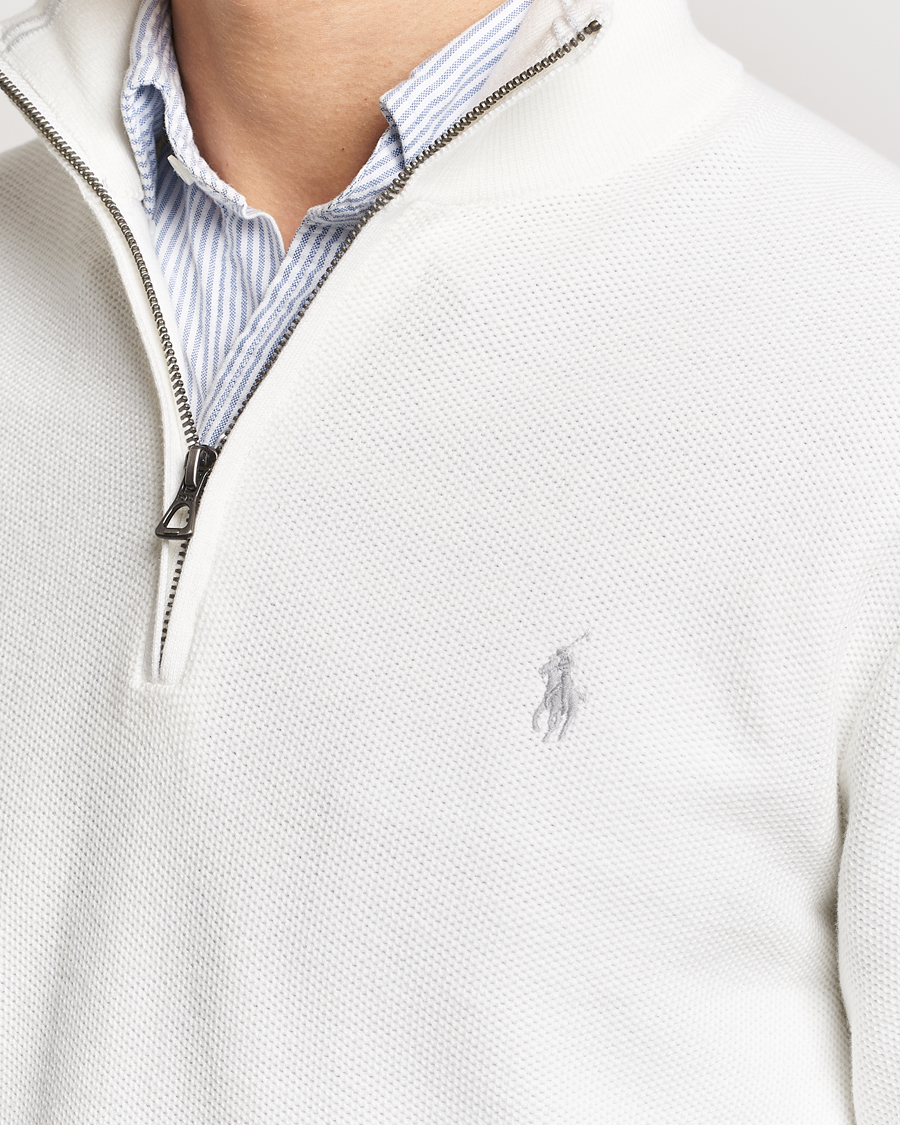 Herr | Tröjor | Polo Ralph Lauren | Textured Half Zip Deckwash White