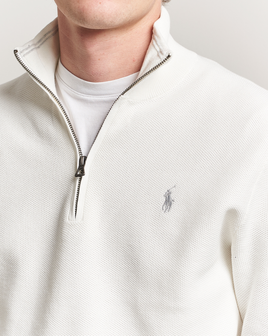 Herr | Tröjor | Polo Ralph Lauren | Textured Half Zip Deckwash White