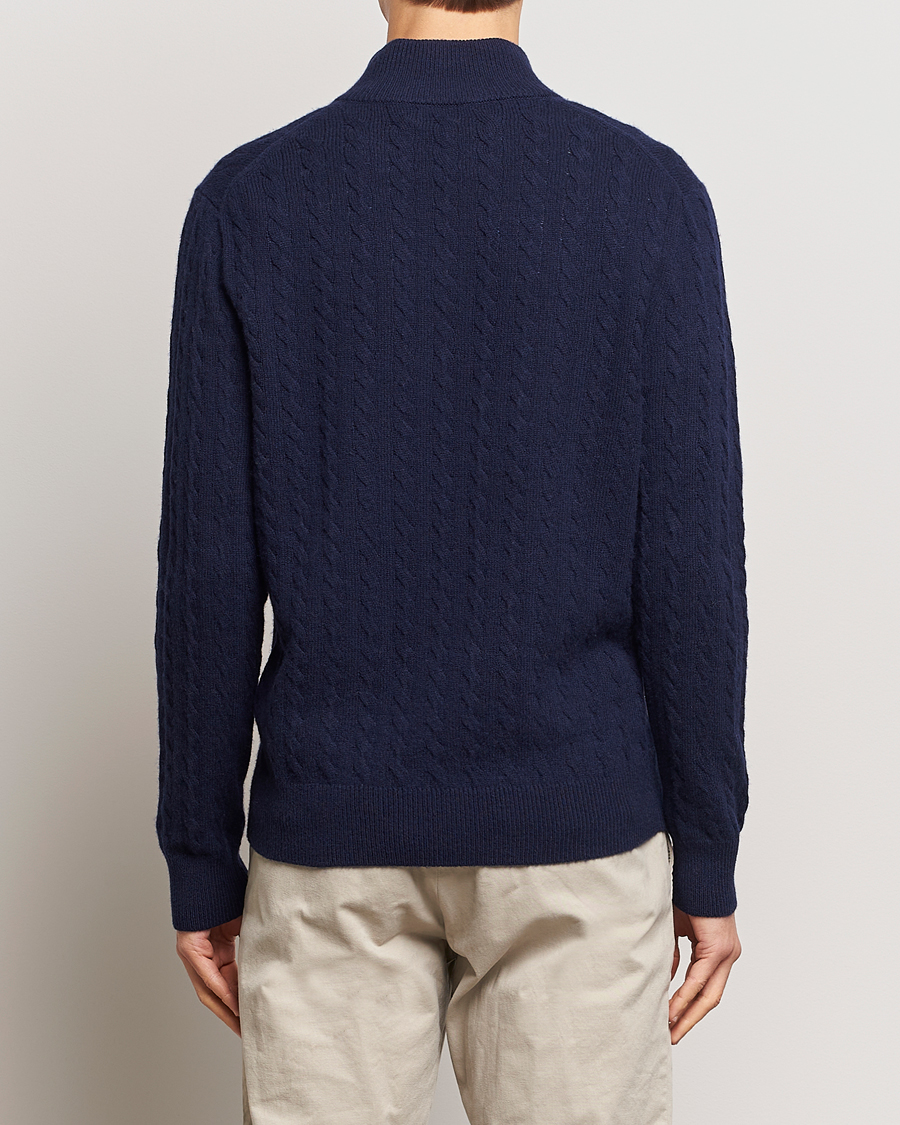 Herr | Tröjor | Polo Ralph Lauren | Wool/Cotton Cable Half-Zip Hunter Navy