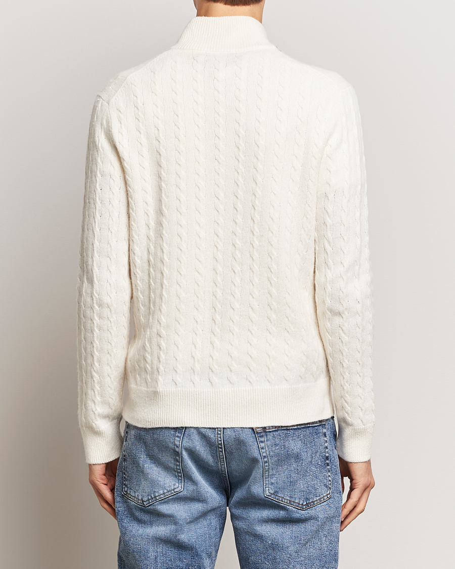 Herr | Tröjor | Polo Ralph Lauren | Wool/Cotton Cable Half-Zip Andover Cream