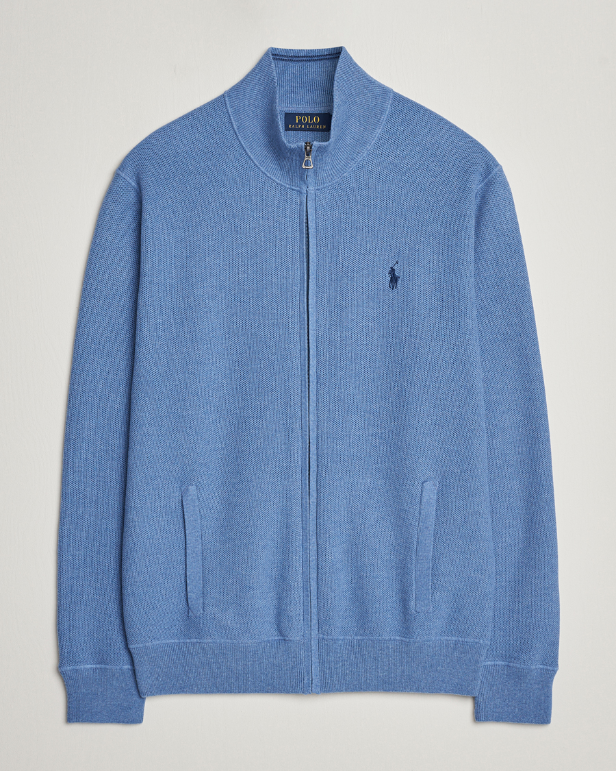 Herr | Tröjor | Polo Ralph Lauren | Textured Full-Zip Blue Stone Heather
