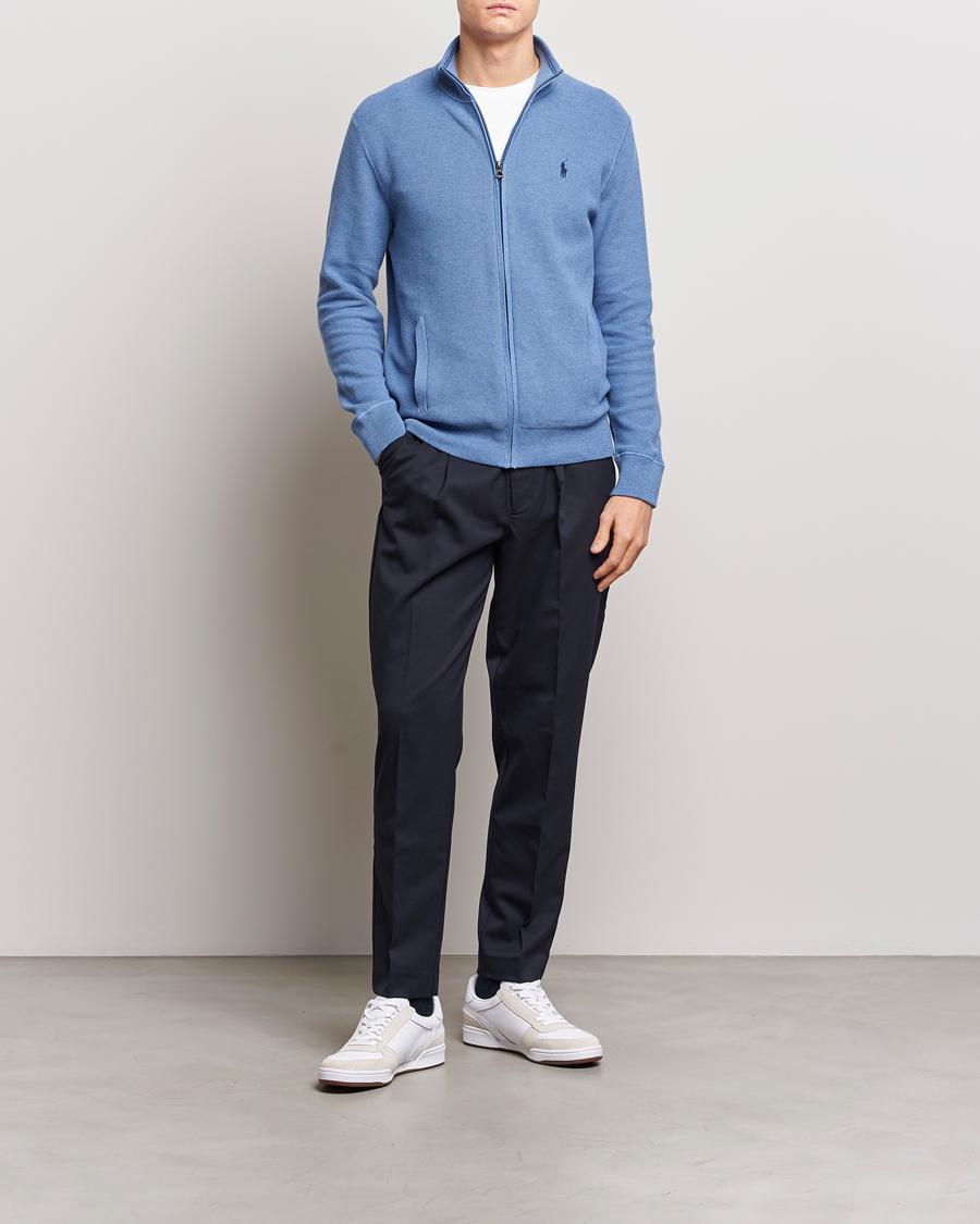 Herr | Tröjor | Polo Ralph Lauren | Textured Full-Zip Blue Stone Heather