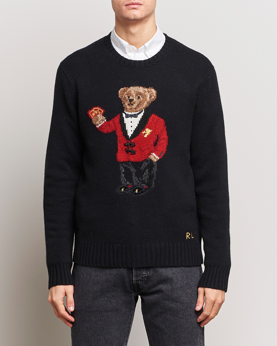 Herre |  | Polo Ralph Lauren | Lunar New Year Wool Knitted Bear Sweater Black