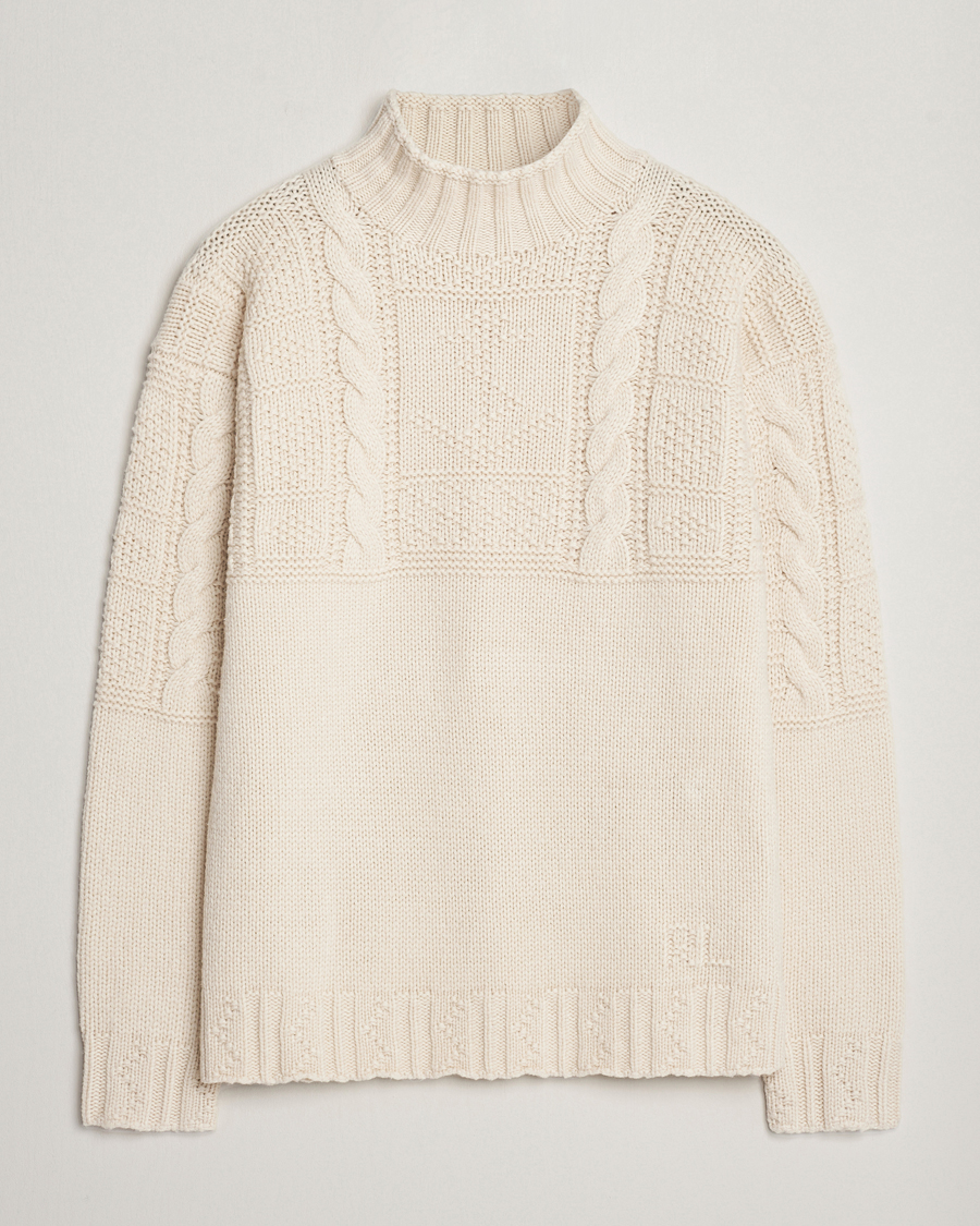 Herr | Tröjor | Polo Ralph Lauren | Wool Knitted Aran Rollneck Cream