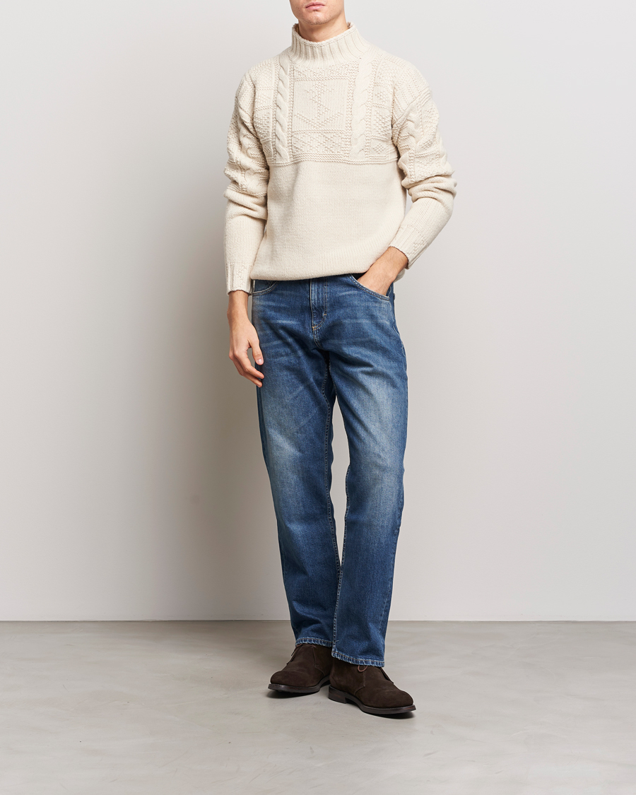 Herr | Tröjor | Polo Ralph Lauren | Wool Knitted Aran Rollneck Cream