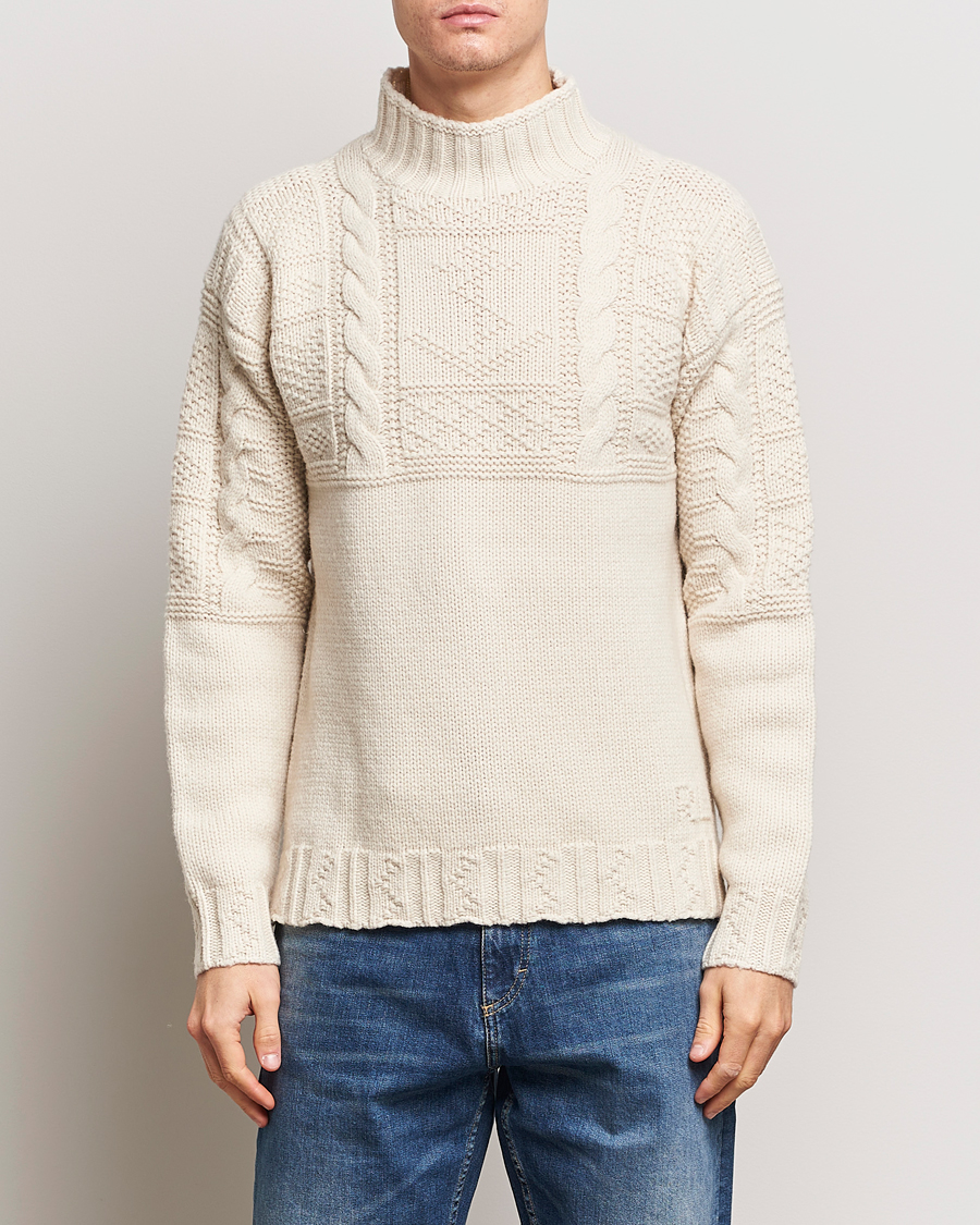 Herr | Rea kläder | Polo Ralph Lauren | Wool Knitted Aran Rollneck Cream