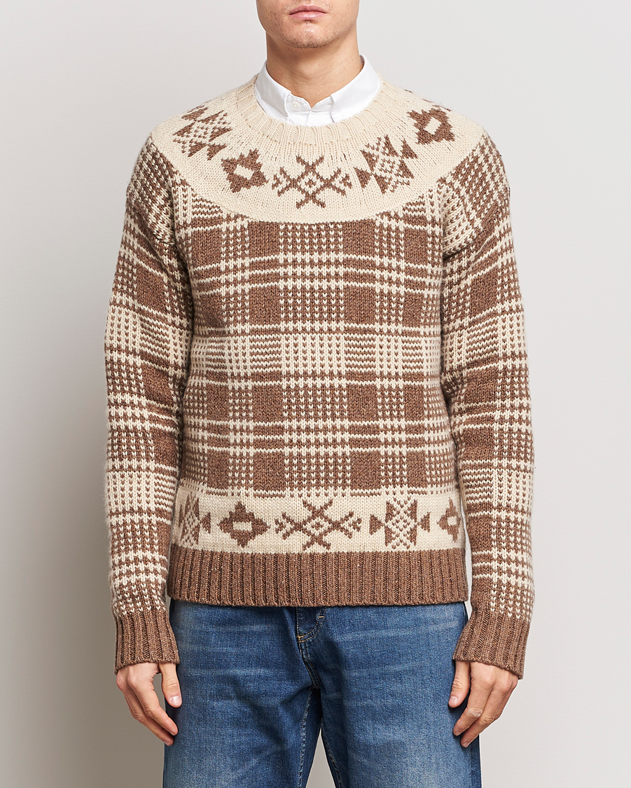 Herre |  | Polo Ralph Lauren | Wool Knitted Crew Neck Sweater Medium Brown