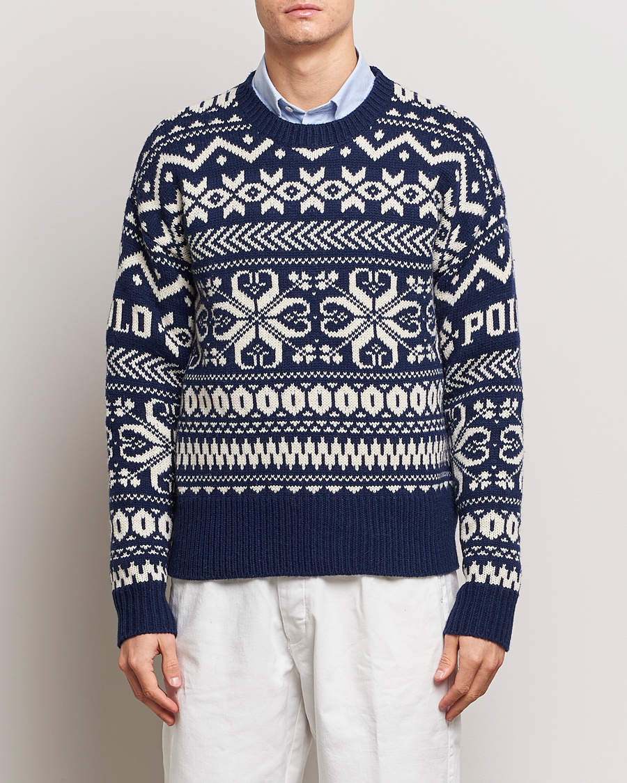 Herr | Tröjor | Polo Ralph Lauren | Wool Knitted Snowflake Crew Neck Bright Navy