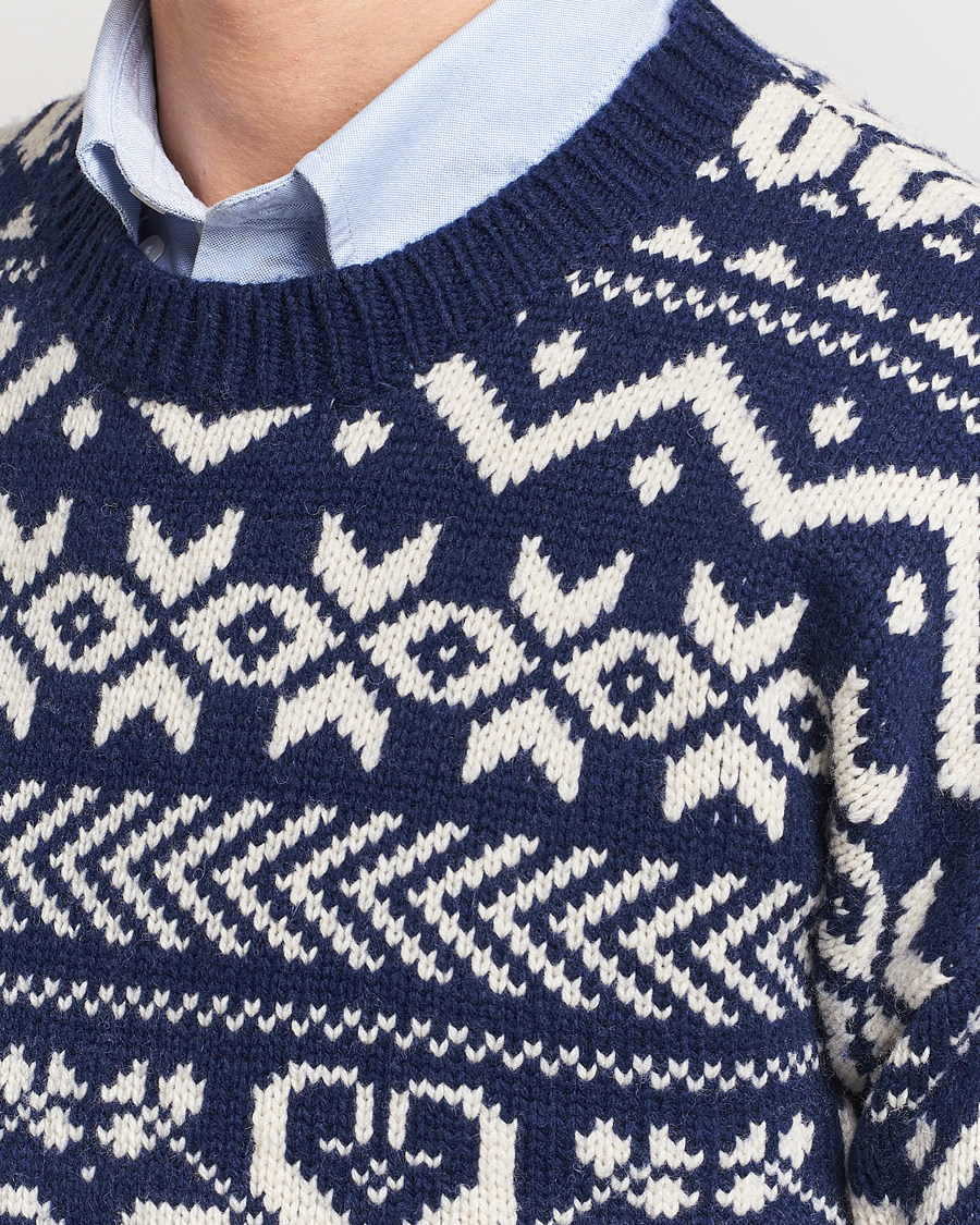 Herr | Tröjor | Polo Ralph Lauren | Wool Knitted Snowflake Crew Neck Bright Navy