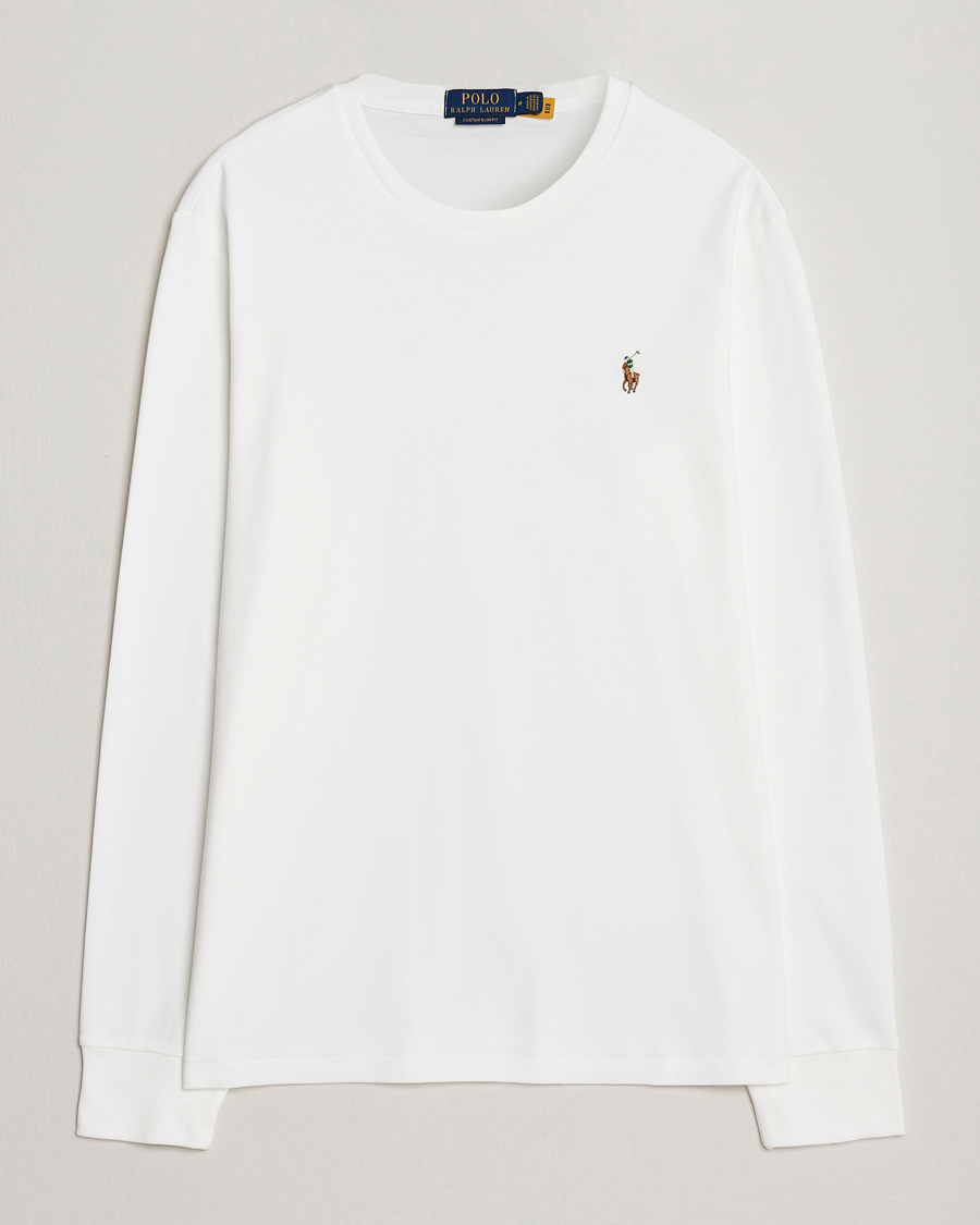 Herr |  | Polo Ralph Lauren | Luxury Pima Cotton Long Sleeve T-Shirt White