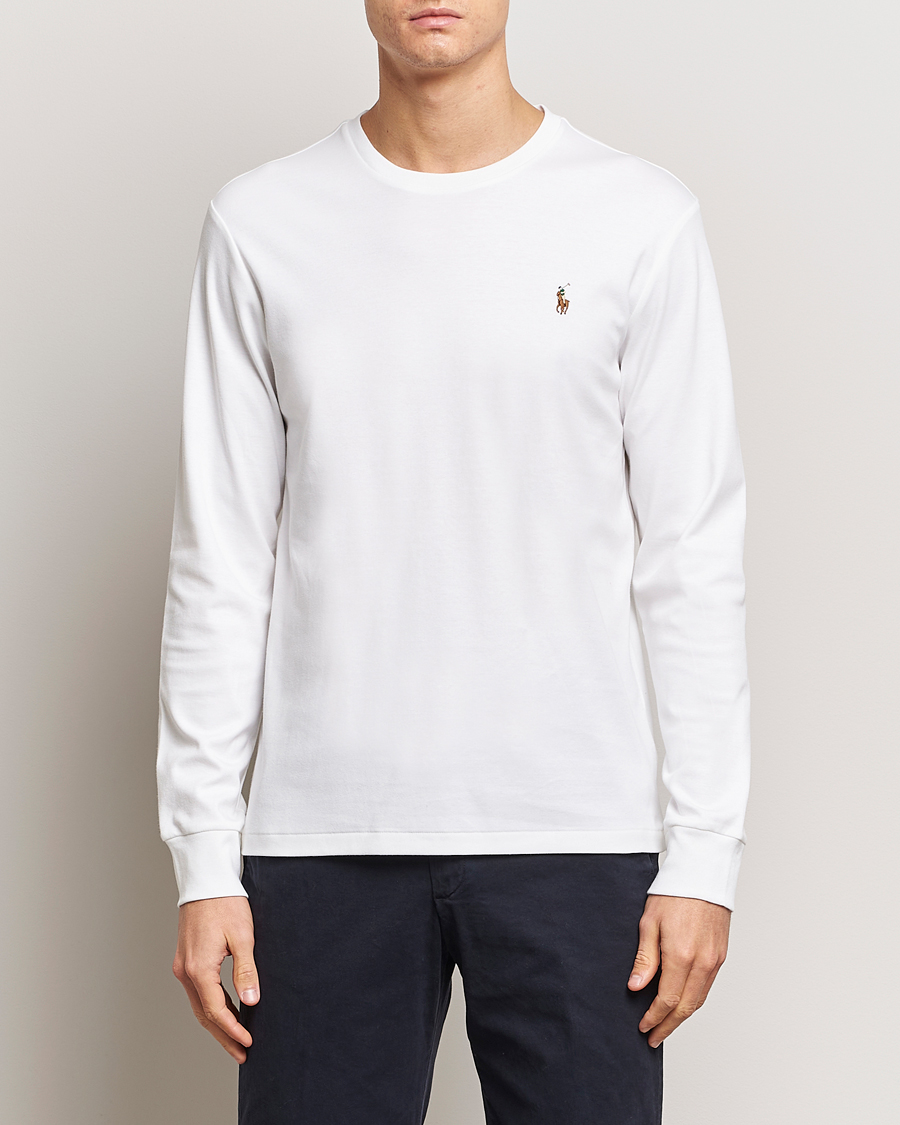 Herr |  | Polo Ralph Lauren | Luxury Pima Cotton Long Sleeve T-Shirt White
