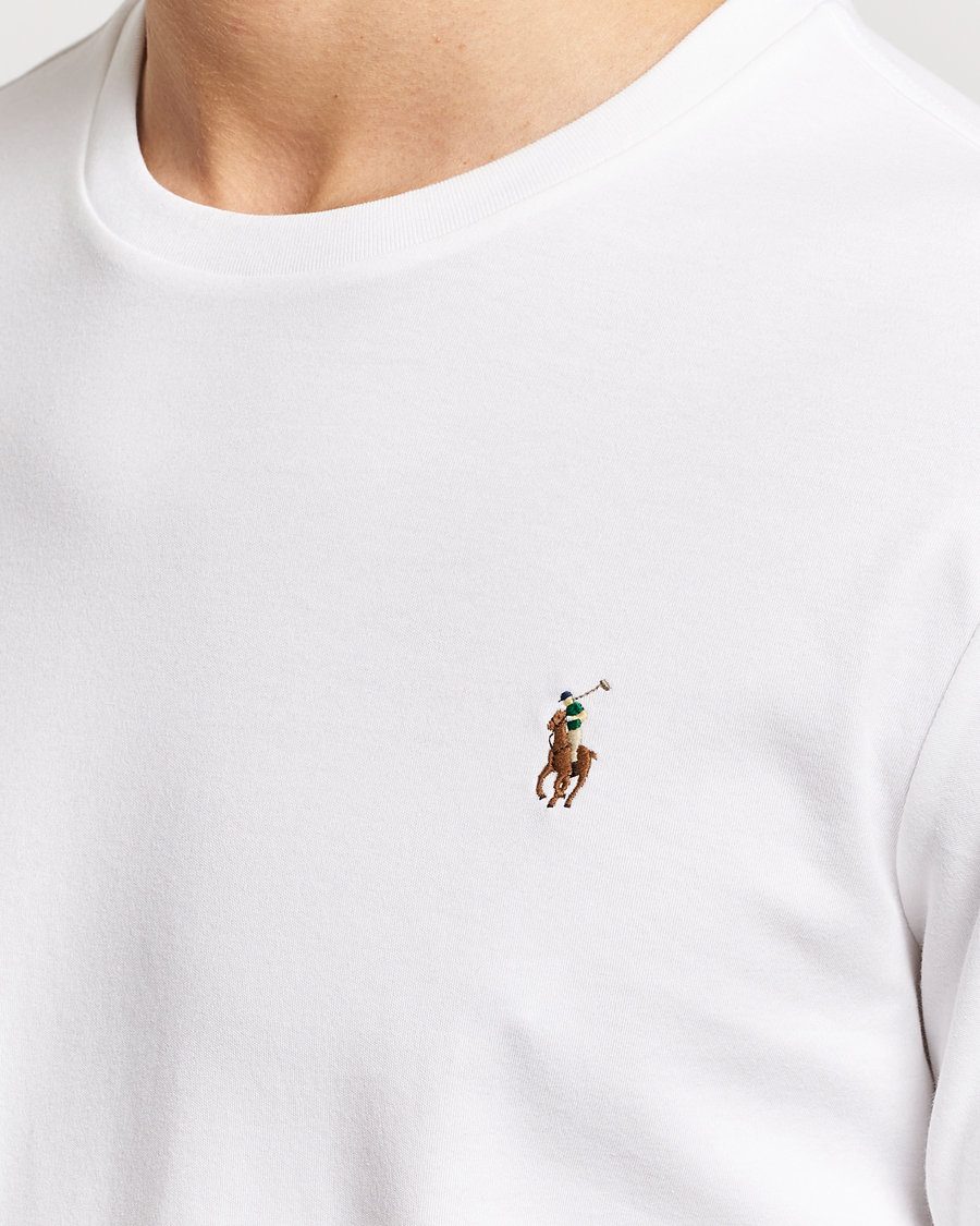 Herr | T-Shirts | Polo Ralph Lauren | Luxury Pima Cotton Long Sleeve T-Shirt White