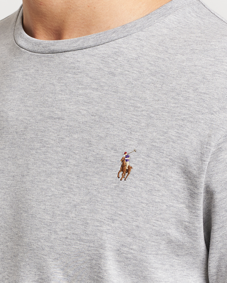 Herr | T-Shirts | Polo Ralph Lauren | Luxury Pima Cotton Long Sleeve T-Shirt Light Grey