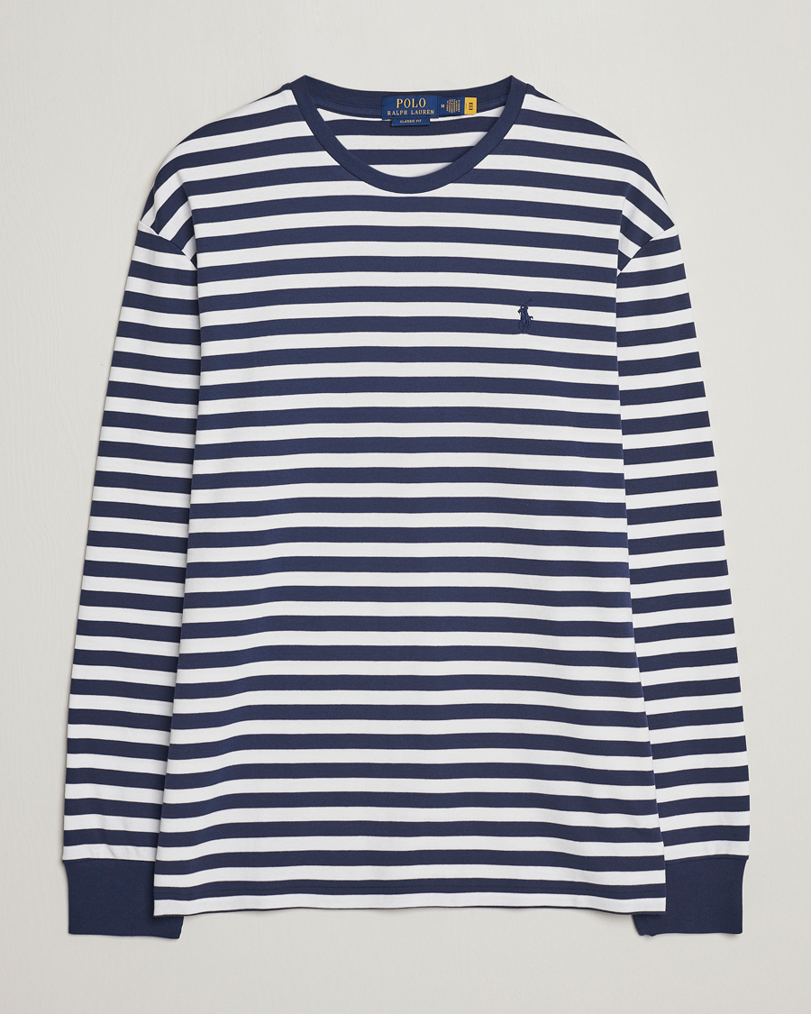 Herr | T-Shirts | Polo Ralph Lauren | Striped Long Sleeve T-Shirt Refined Navy/White