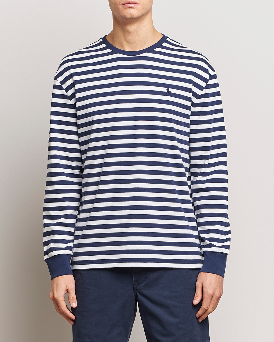 Herr | T-Shirts | Polo Ralph Lauren | Striped Long Sleeve T-Shirt Refined Navy/White