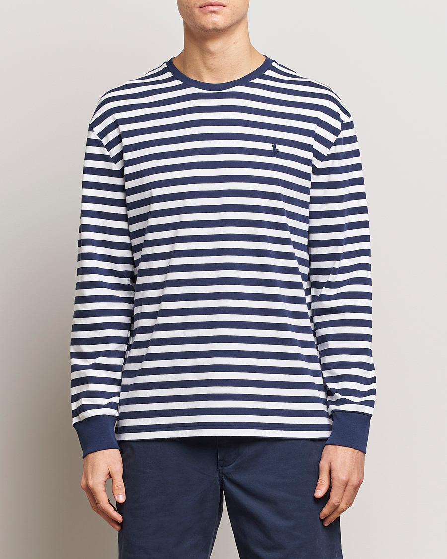 Herr | 30% rea | Polo Ralph Lauren | Striped Long Sleeve T-Shirt Refined Navy/White