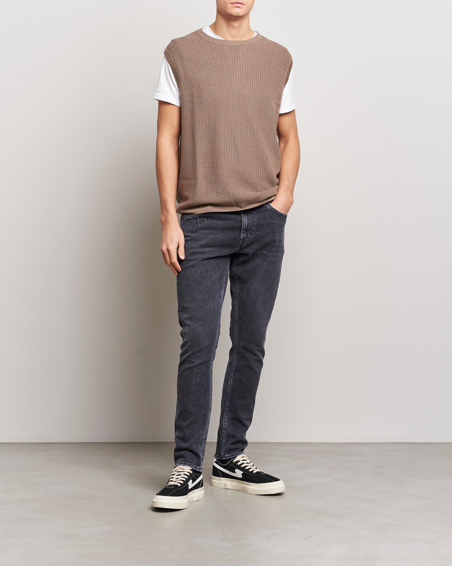 Herr | Jeans | Tiger of Sweden | Pistolero Stretch Cotton Jeans Washed Black