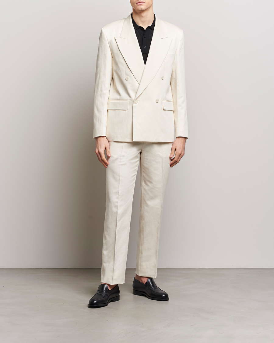 Herr | Byxor | Filippa K | Straight Linen Trousers Bone White