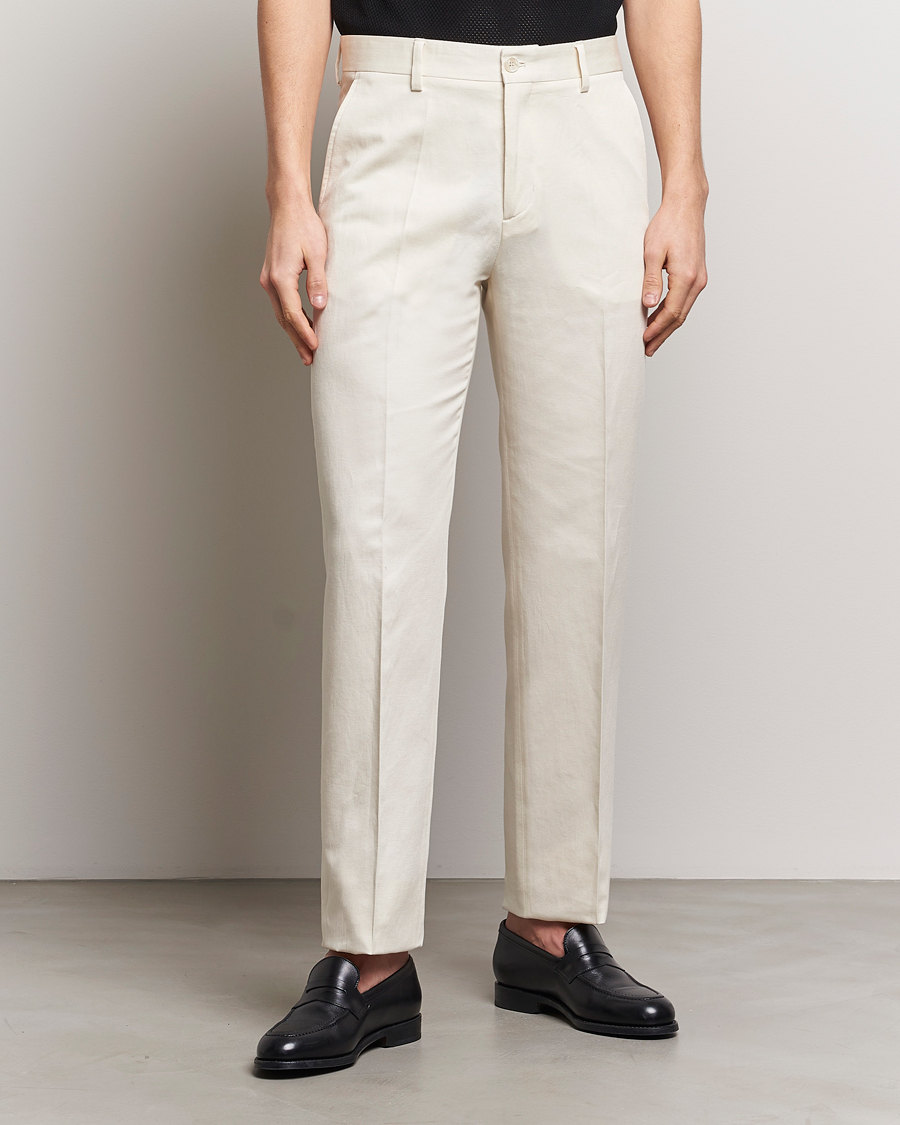 Herr | Kläder | Filippa K | Straight Linen Trousers Bone White