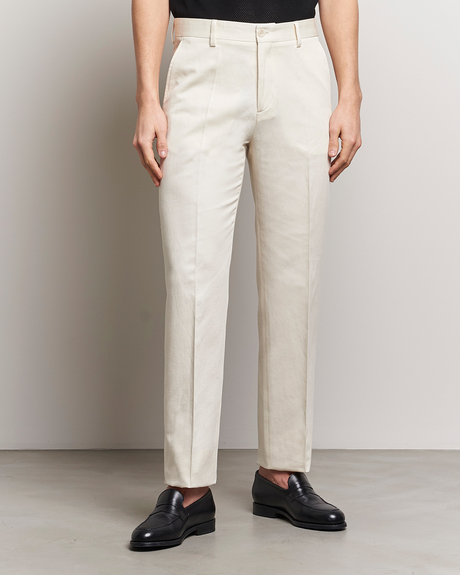 Herr | Business & Beyond | Filippa K | Straight Linen Trousers Bone White