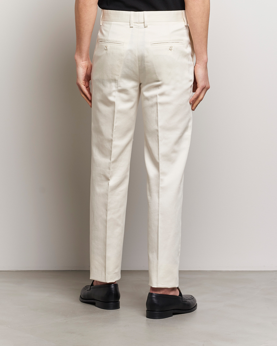 Herr | Byxor | Filippa K | Straight Linen Trousers Bone White