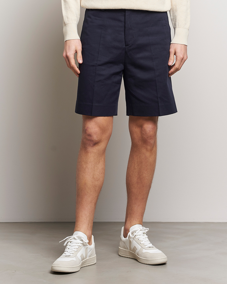Herr | Shorts | Filippa K | Cotton/Linen Shorts Navy