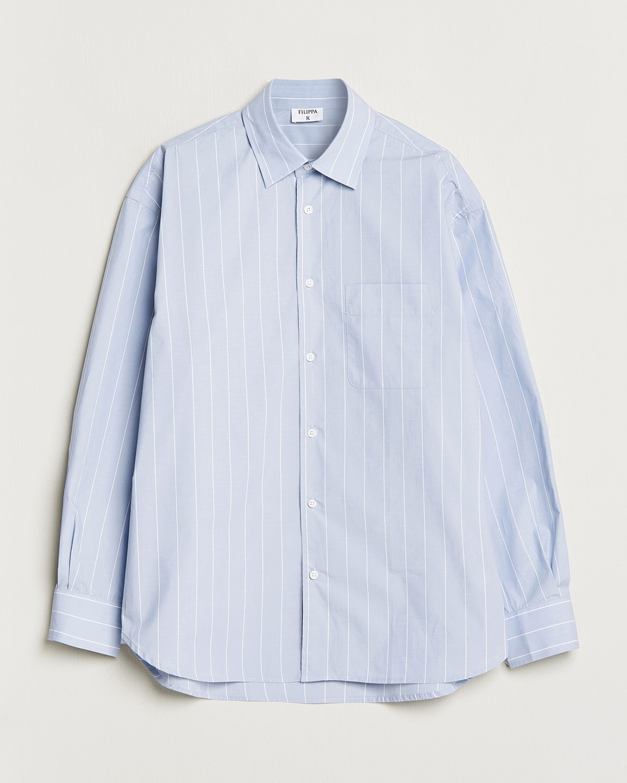 Herr | Skjortor | Filippa K | Striped Poplin Shirt Faded Blue/White
